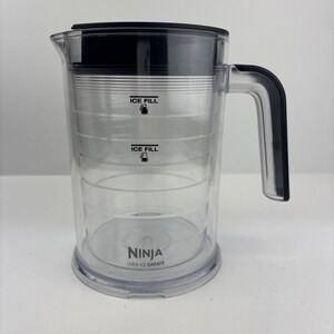Ninja Over Ice Cream Maker Fill‎ Carafe Pitcher Top Clear Black NC300